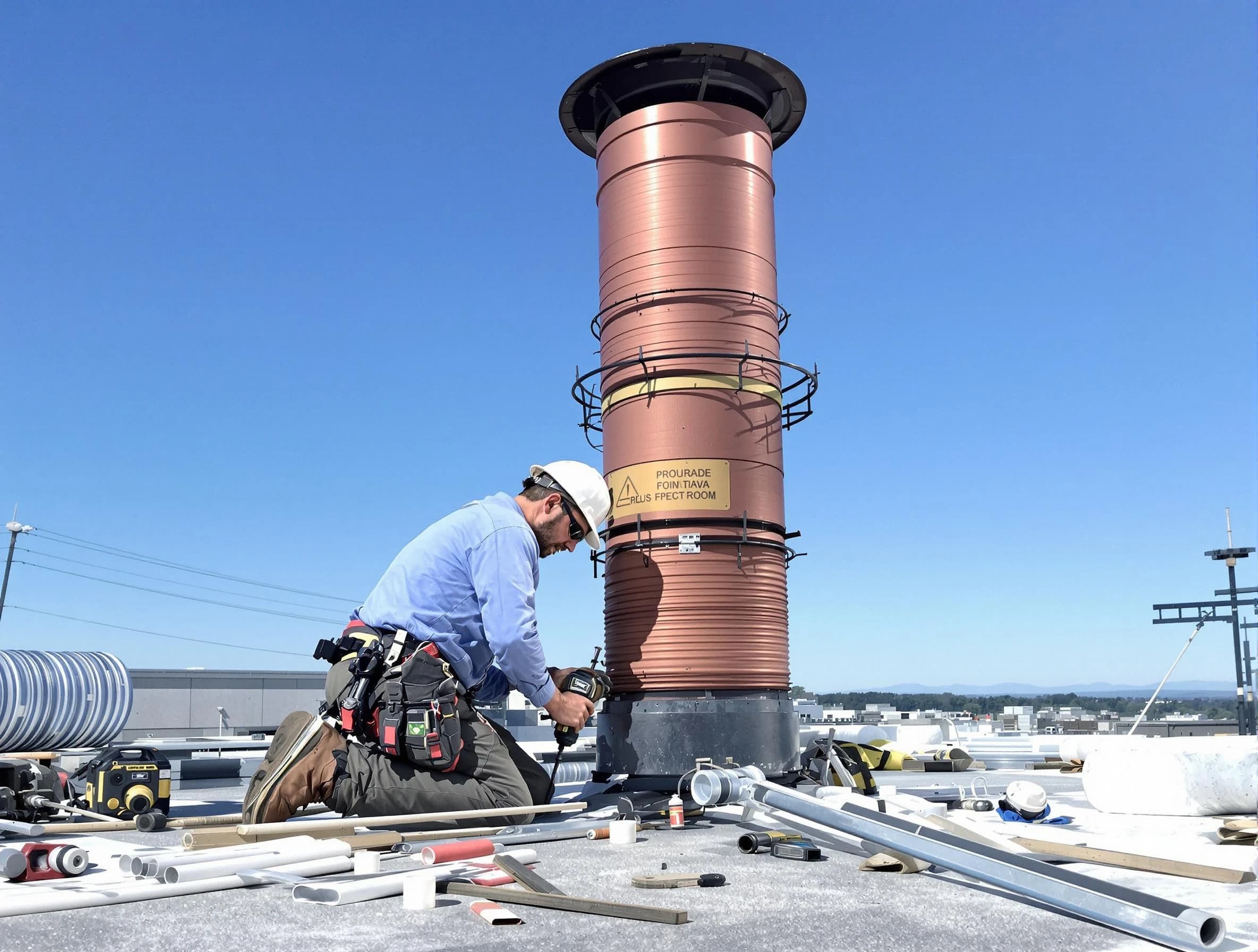 Installed chimney liner by Cranford Chimney Sweep in Cranford, NJ
