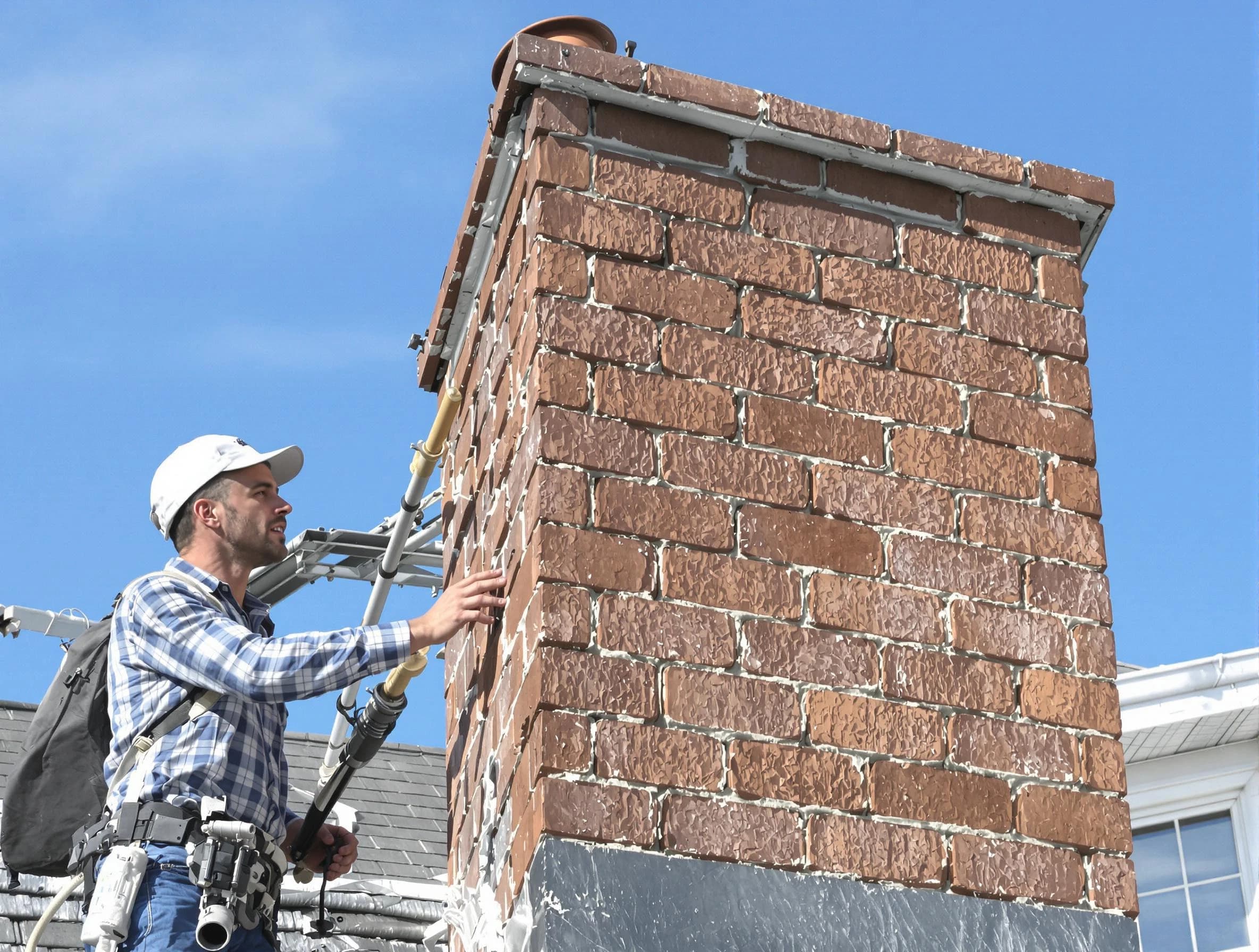 Brickwork for a chimney rebuild by Cranford Chimney Sweep in Cranford, NJ