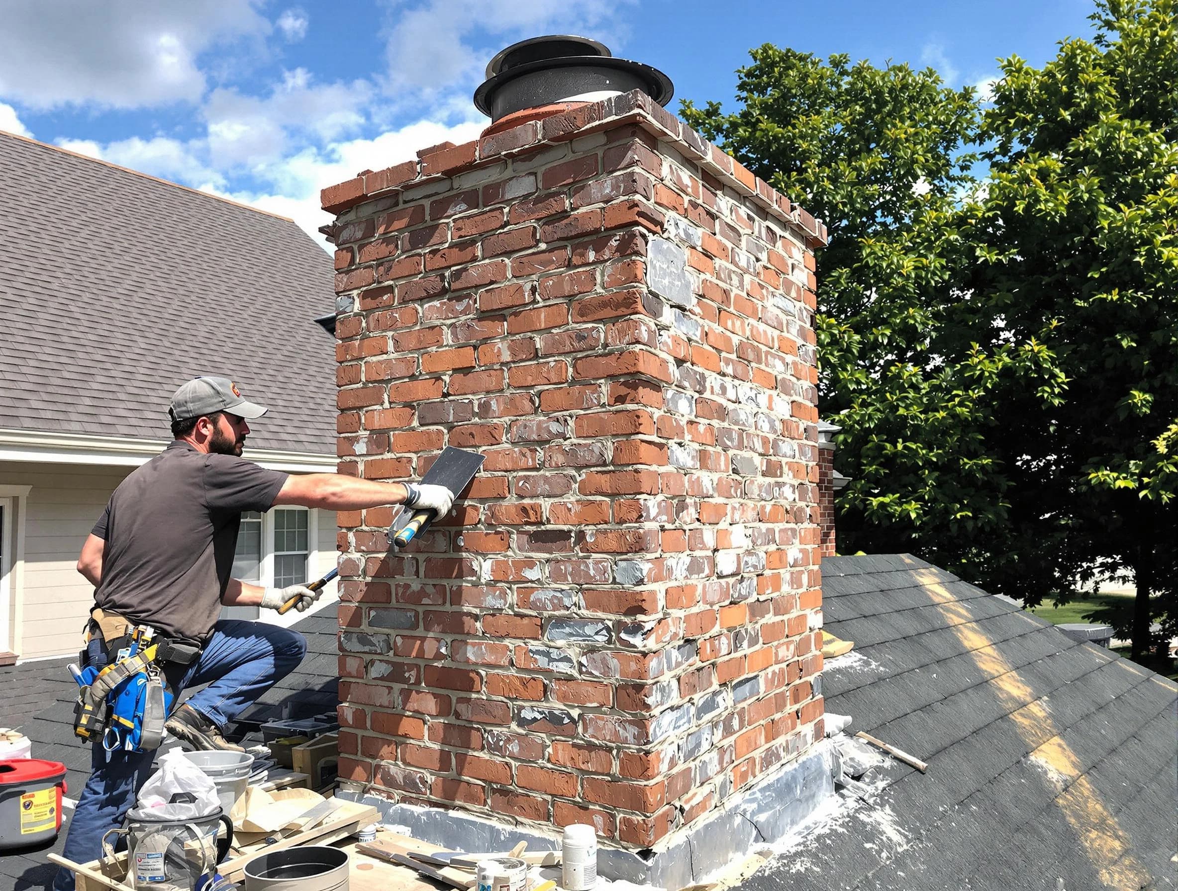 Completed chimney rebuild by Cranford Chimney Sweep in Cranford, NJ