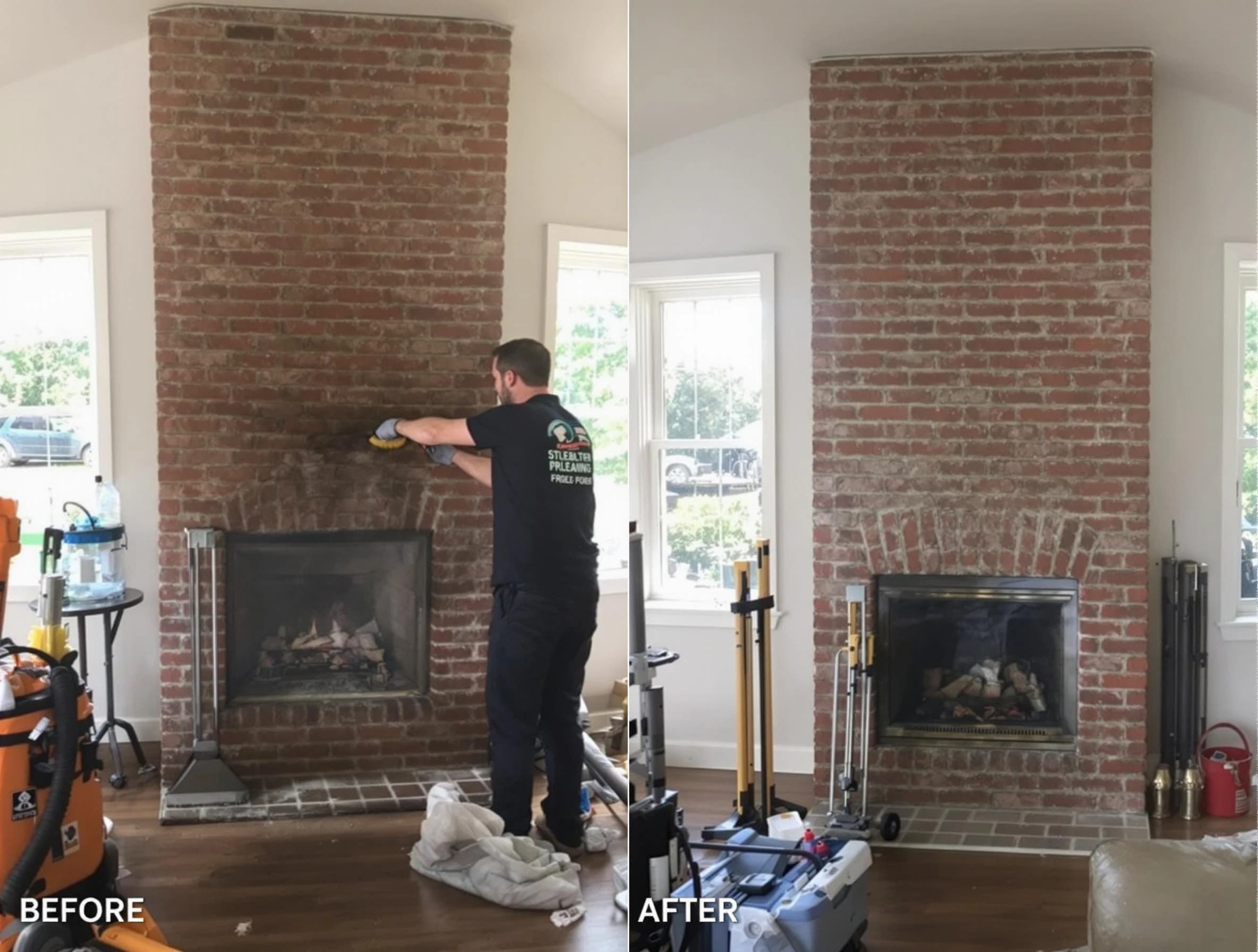 Finished chimney sweeping service by Cranford Chimney Sweep in Cranford, NJ