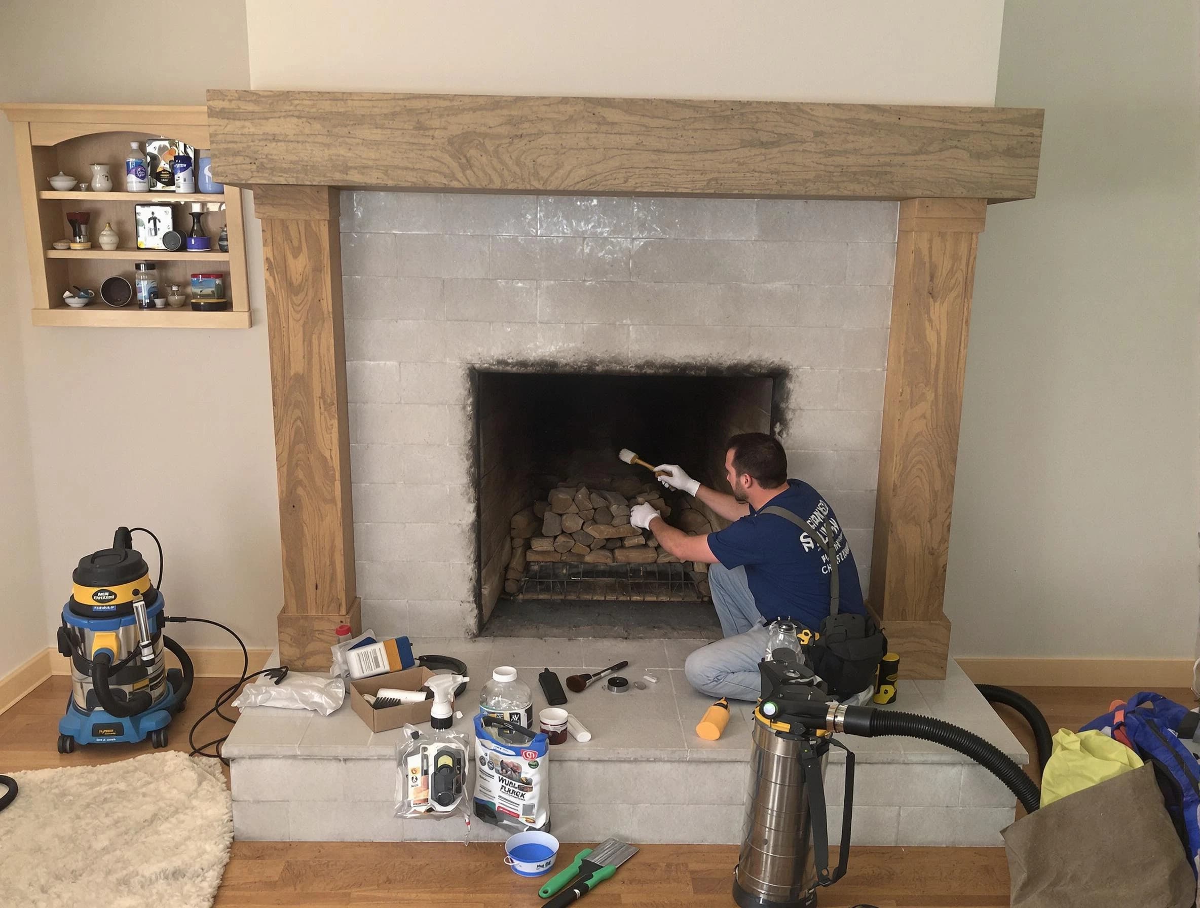 Detailed creosote removal process by Cranford Chimney Sweep in Cranford, NJ