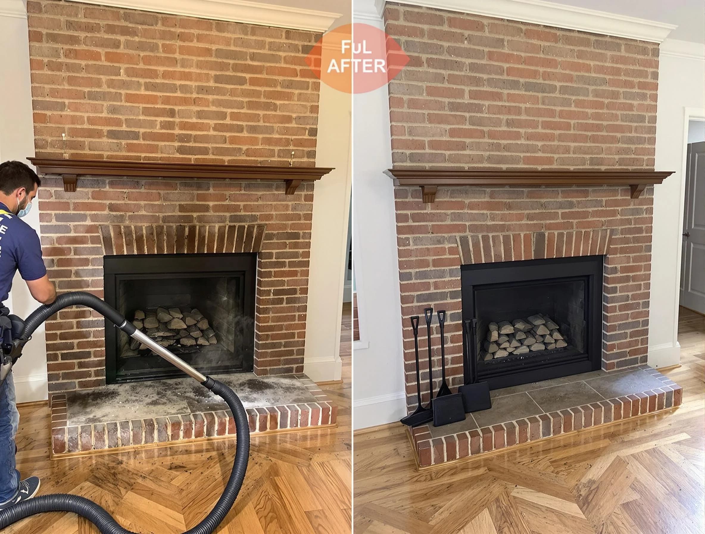 Cranford Chimney Sweep carefully sanitizing a fireplace in Cranford, NJ