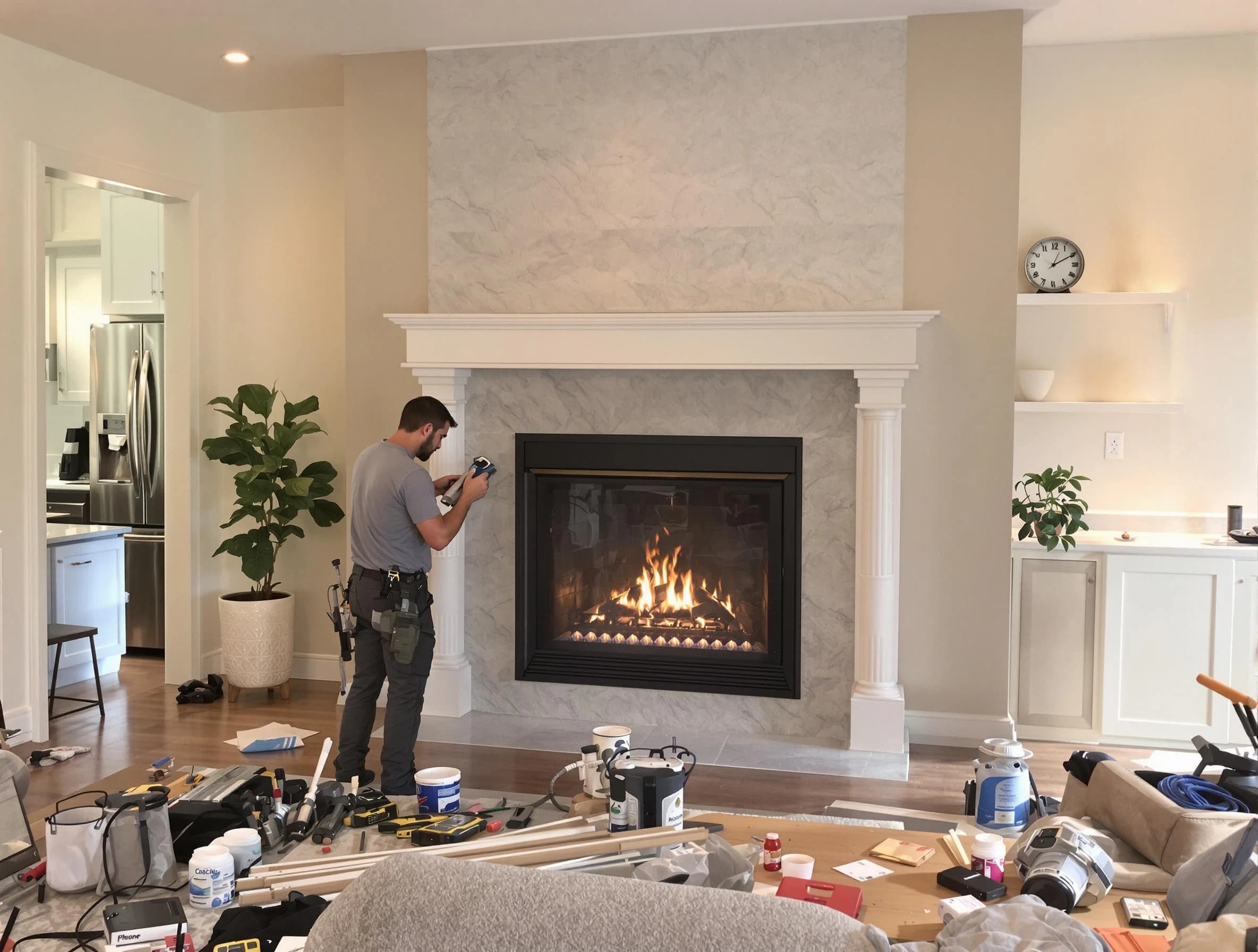 Newly installed fireplace by Cranford Chimney Sweep in Cranford, NJ