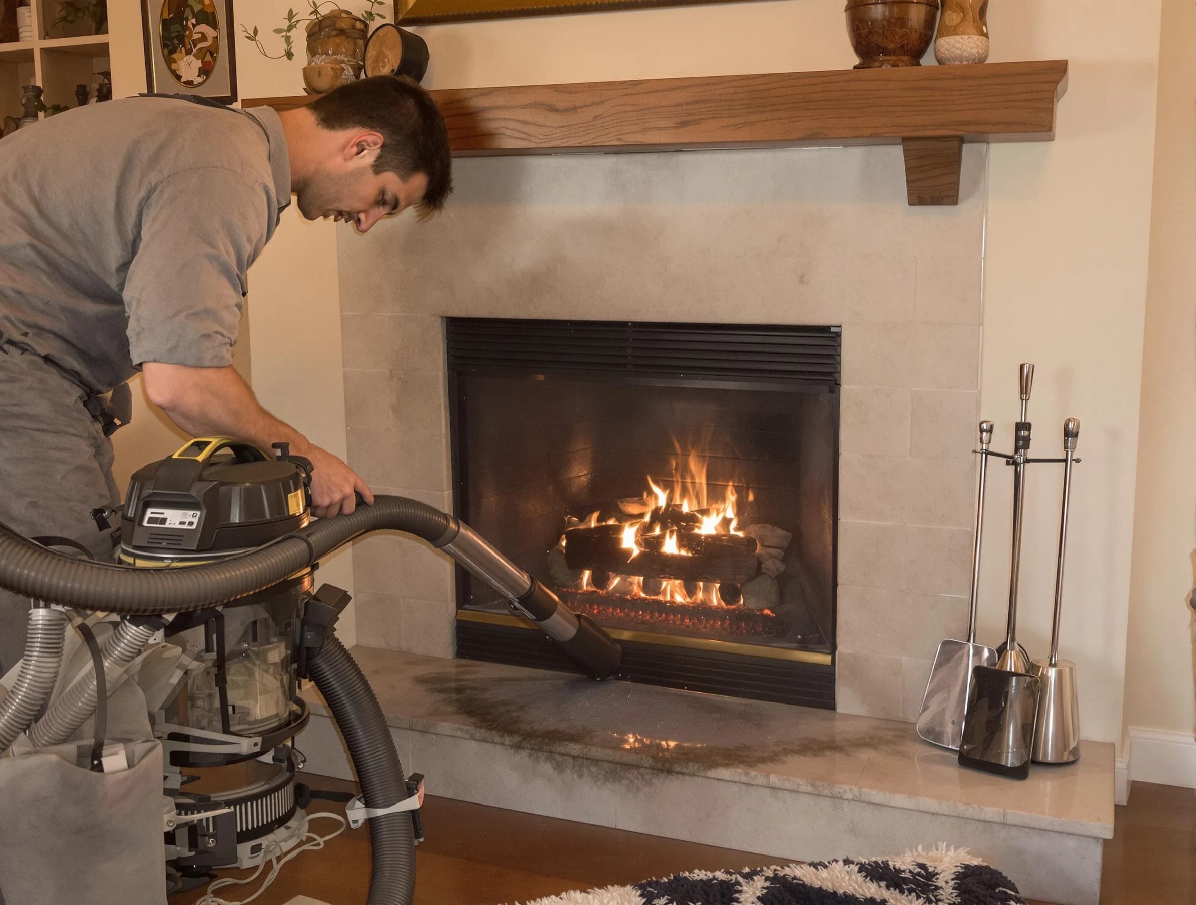 Routine fireplace upkeep by Cranford Chimney Sweep in Cranford, NJ