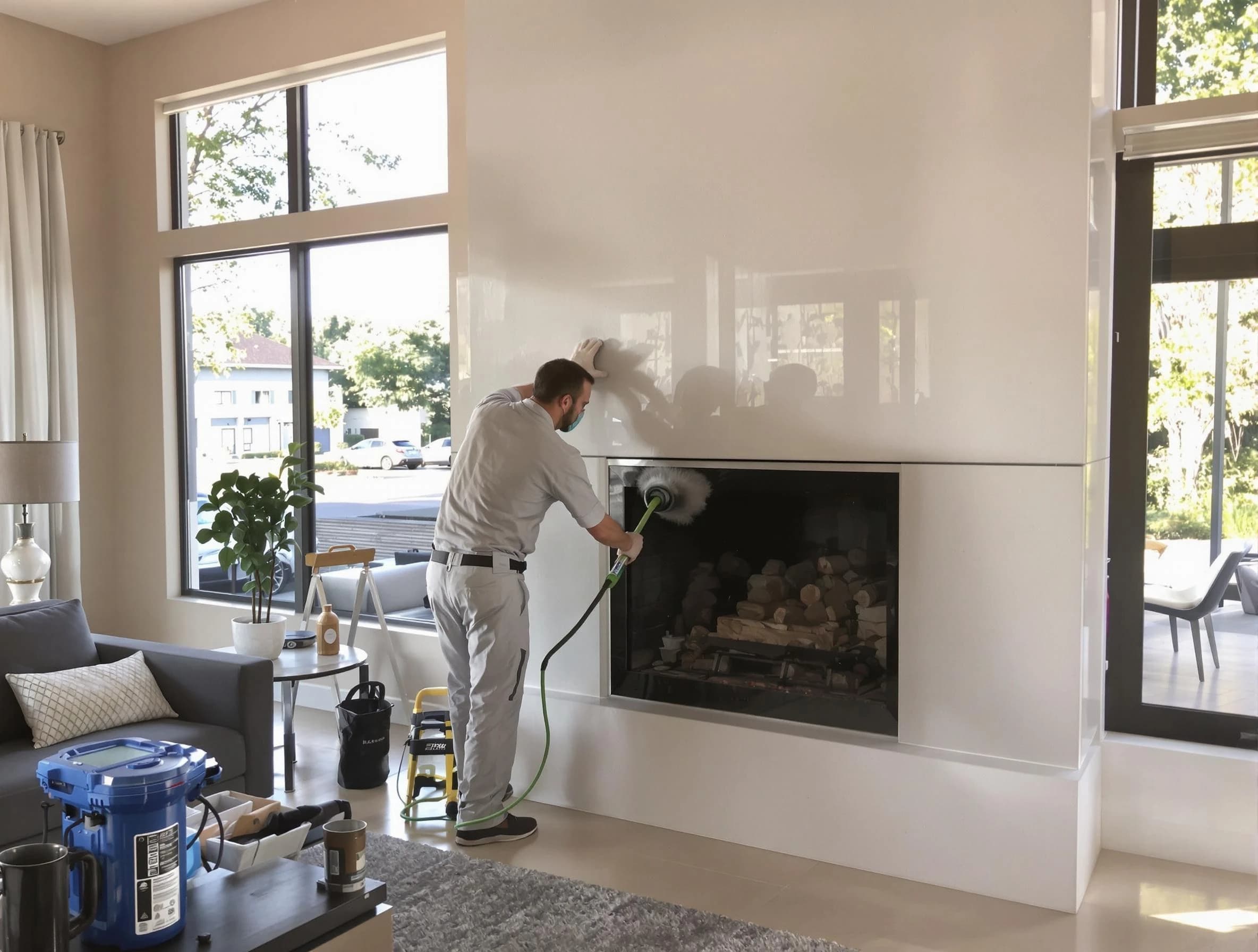 Cranford Chimney Sweep performing thorough soot removal in Cranford, NJ