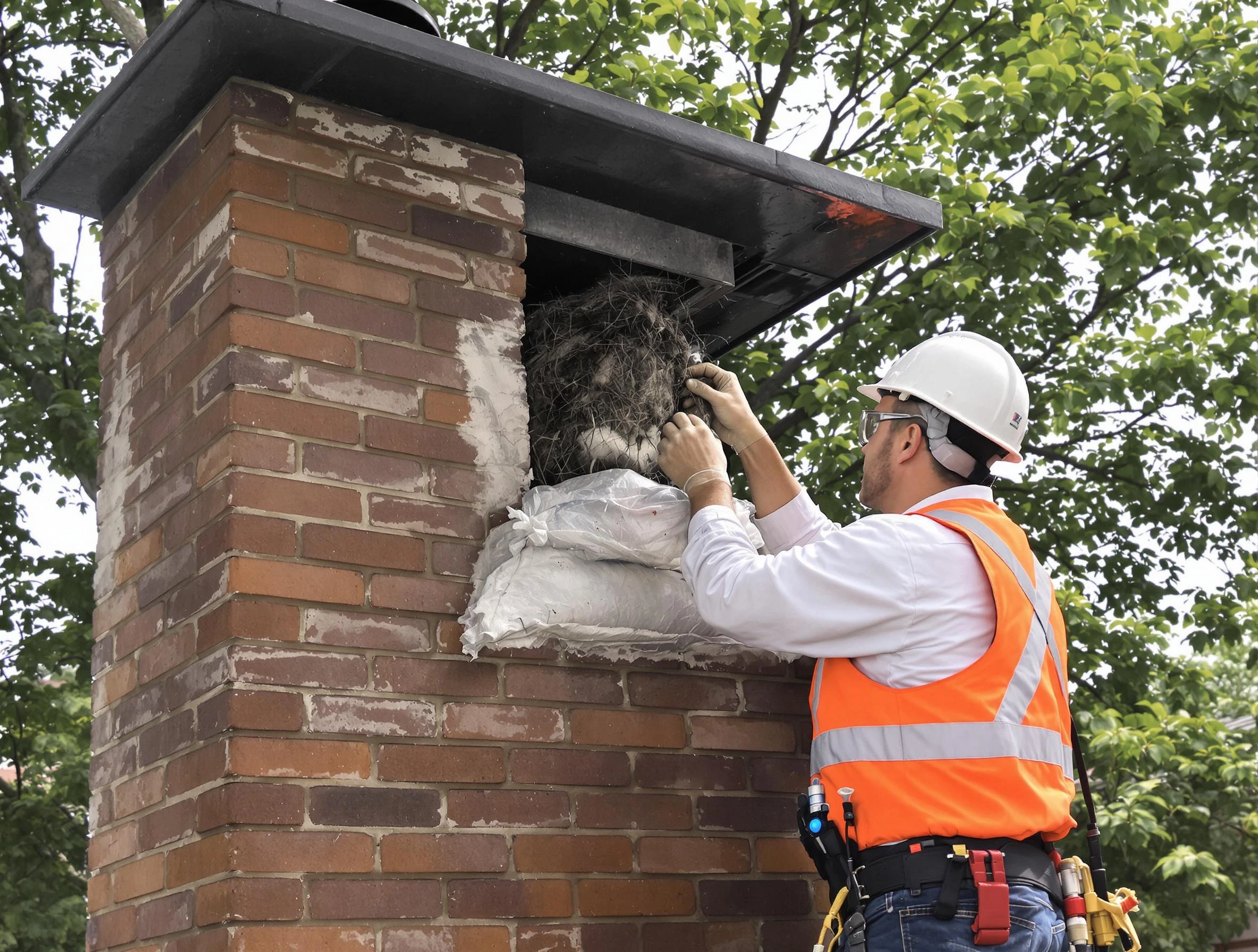 Humane removal of debris and animals by Cranford Chimney Sweep in Cranford, NJ
