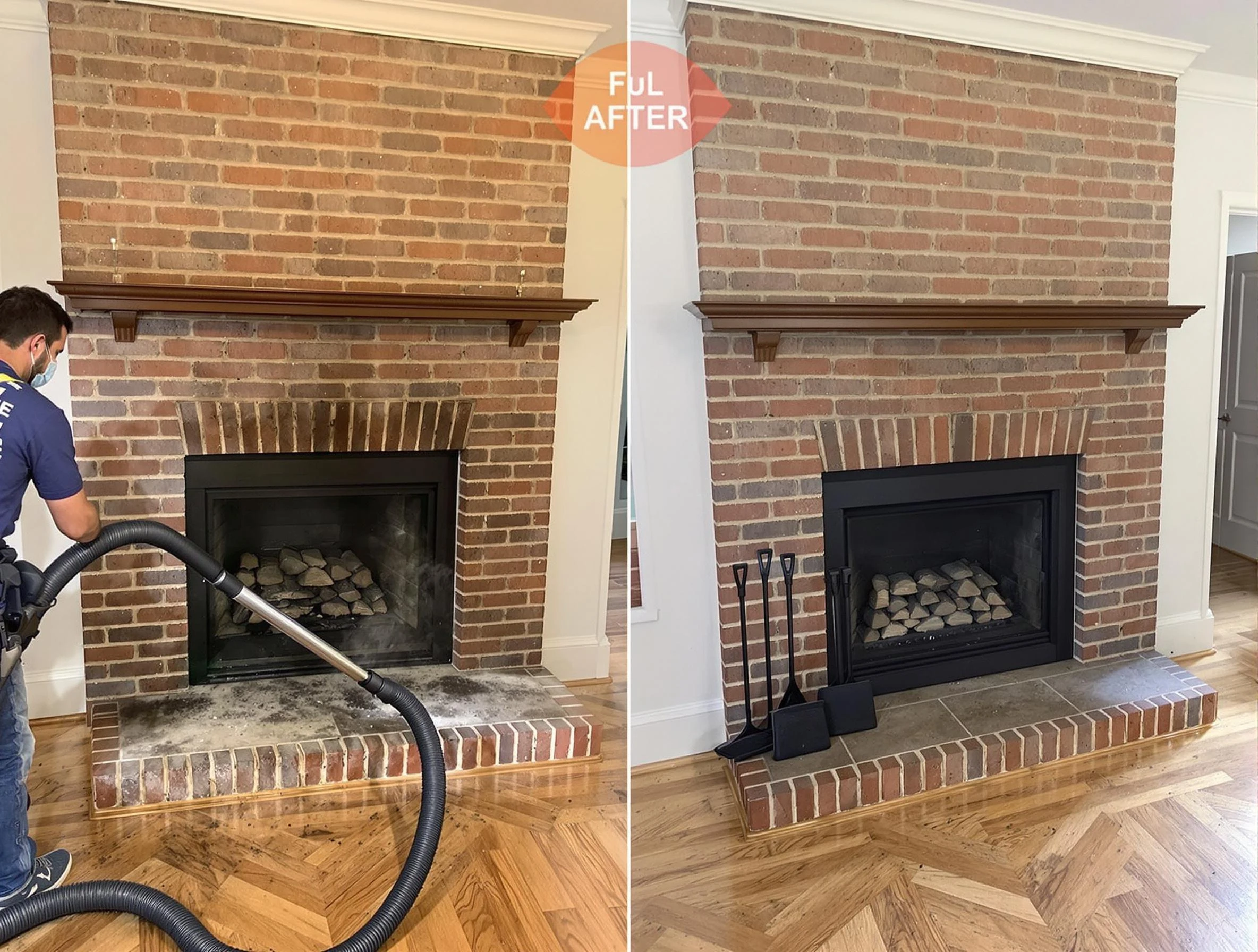 Cranford Chimney Sweep carefully sanitizing a fireplace in Cranford, NJ