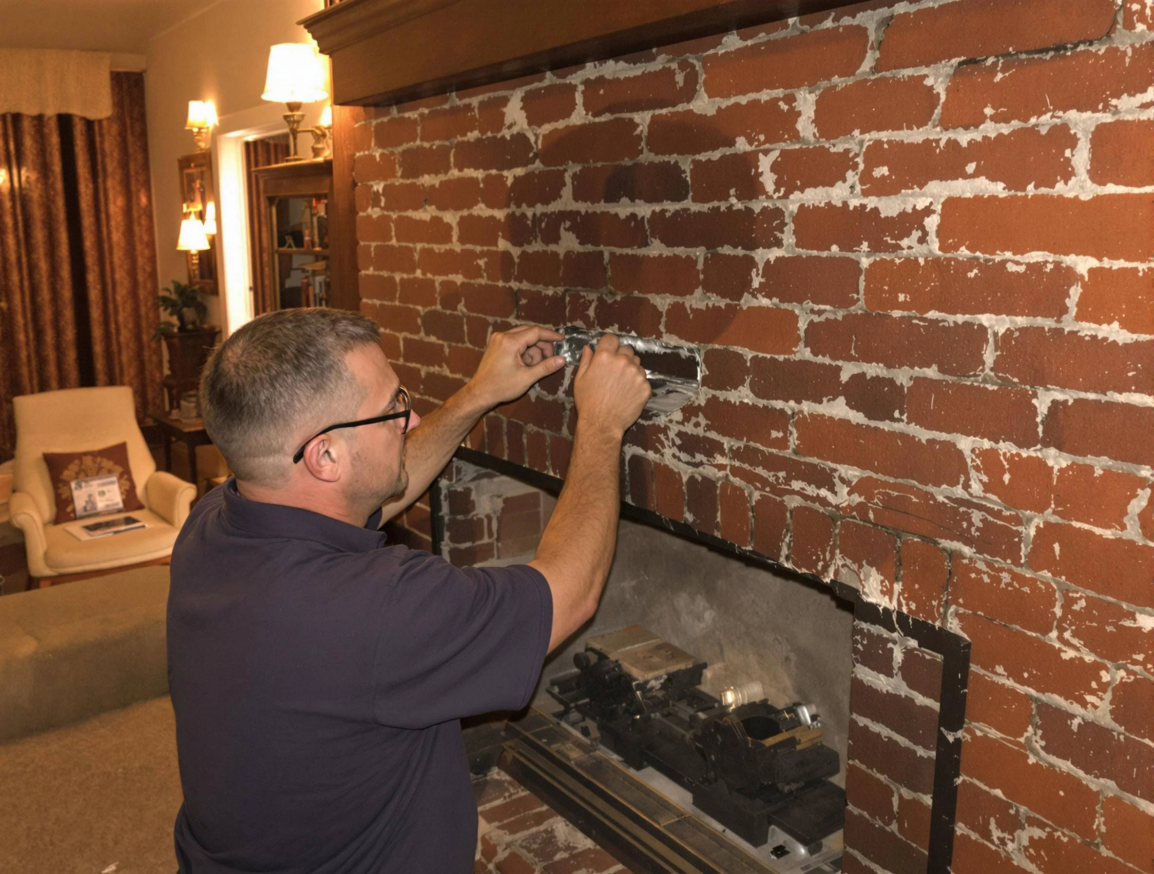 Cranford Chimney Sweep expert fixing a fireplace in Cranford, NJ